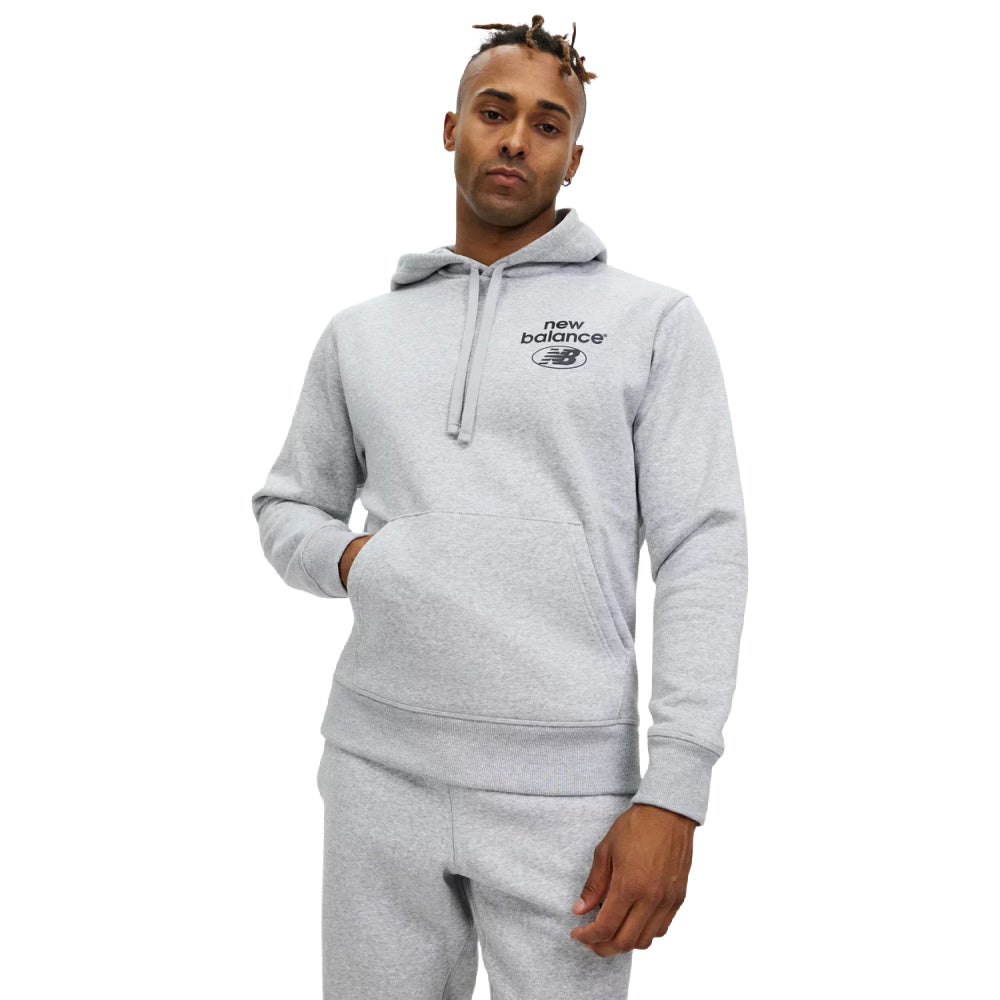 New Balance | Mens Essentials Brushed Back Fleece Hoodie (Athletic Grey)