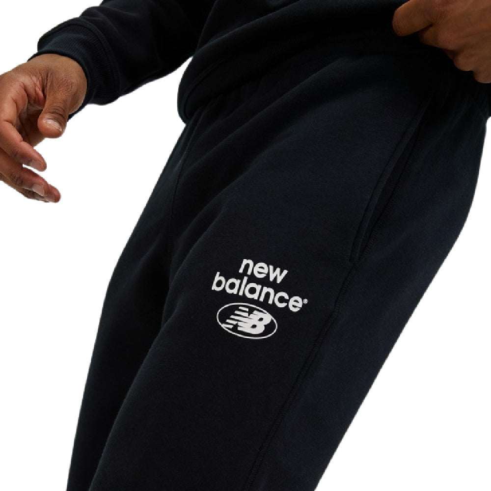 New Balance | Mens Essentials Pant Fleece Platinum (Black) – Back Sports Brushed