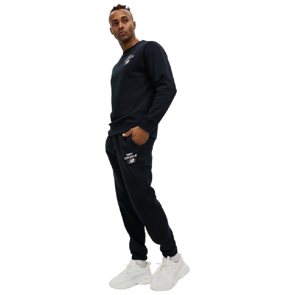 New Balance | Fleece Mens Essentials Pant (Black) Brushed Back Platinum Sports –