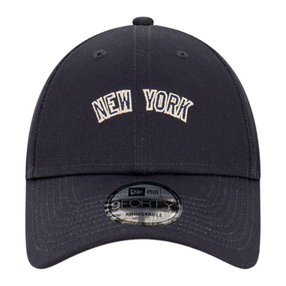 新しい時代 |メンズ 9Forty 調節可能なクロスストラップ ワードマーク ニューヨーク ヤンキース (ネイビー)