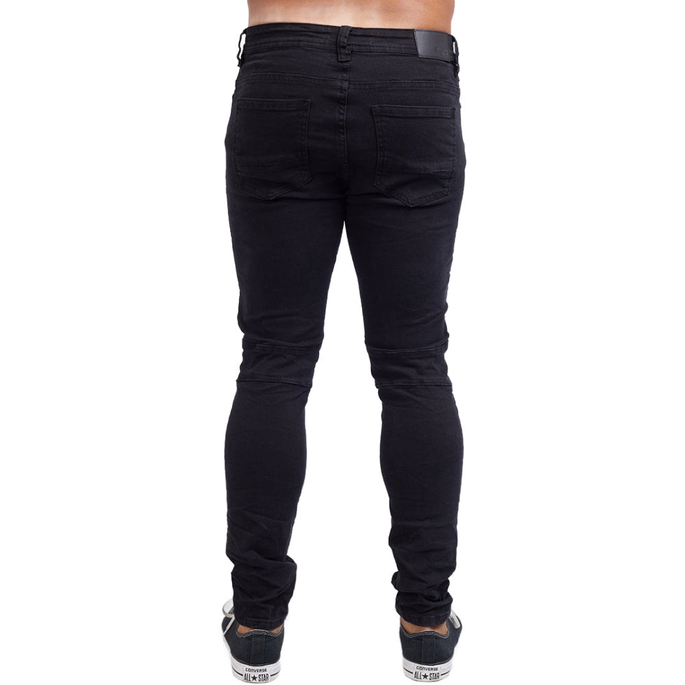 Silent Theory | Mens Strung Out Moto Cuffed Jean (Black)