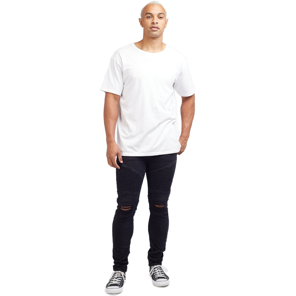 Silent Theory | Mens Strung Out Moto Cuffed Jean (Black)
