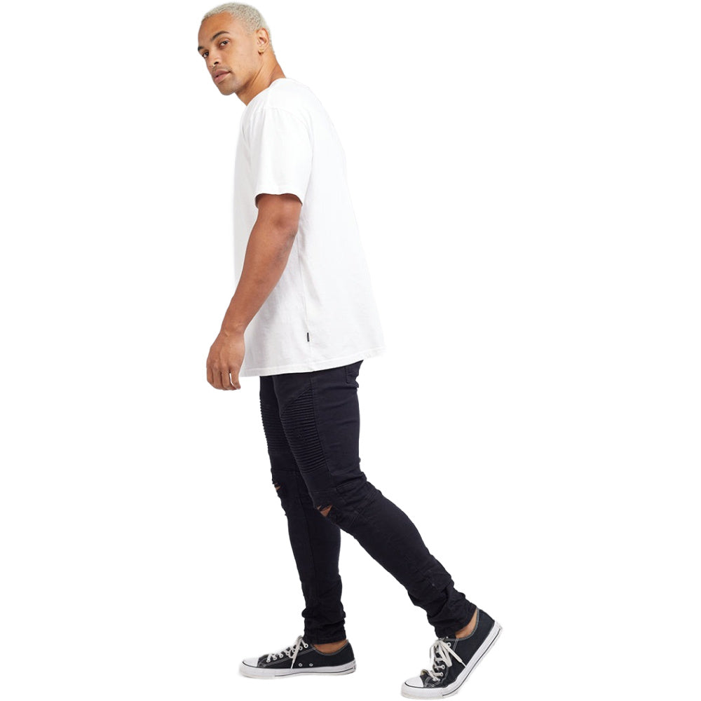 Silent Theory | Mens Strung Out Moto Cuffed Jean (Black)