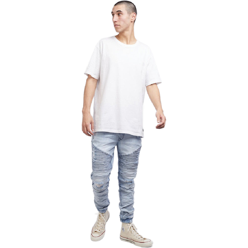 Silent Theory | Mens Strung Out Moto Cuffed Jean (Blue)
