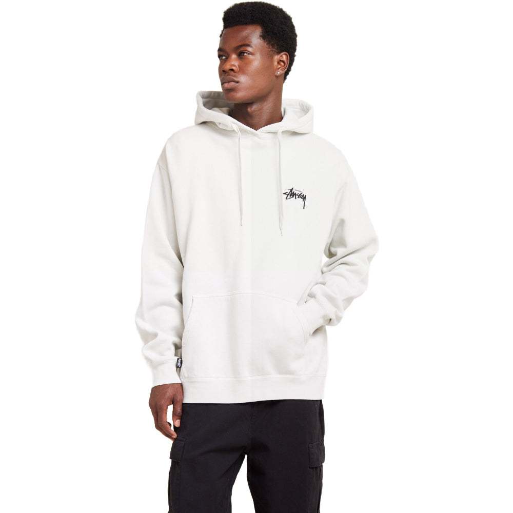 Stussy | Mens Fuzzy Dice Fleece Hood (Pigment Washed White)