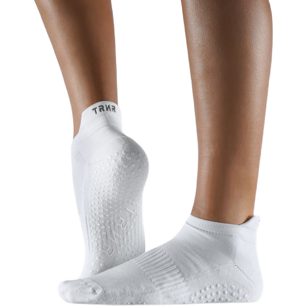 TRNR | Unisex Ankle Grip Socks (White)