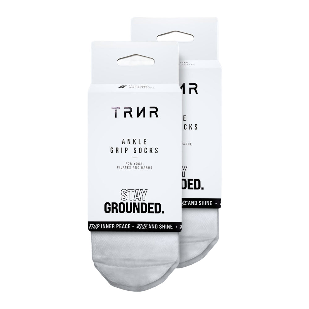 TRNR | Unisex Ankle Grip Socks (White)