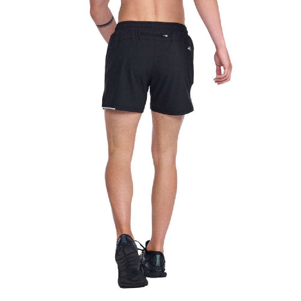 2XU | Mens Aero 5 Inch Shorts (Black/Silver Refelctive)