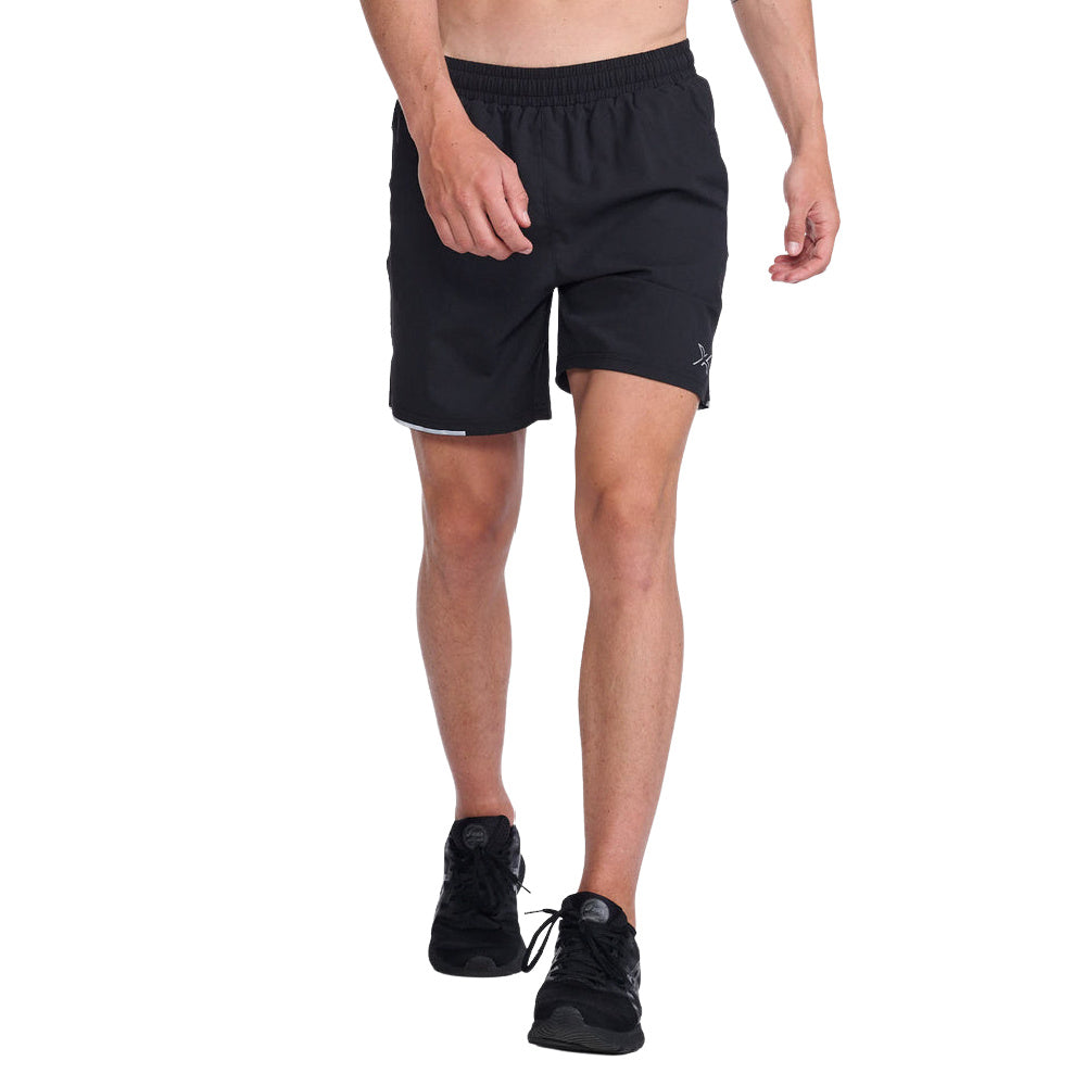 2XU | Mens Aero 7 Inch Shorts (Black/Silver Reflective)