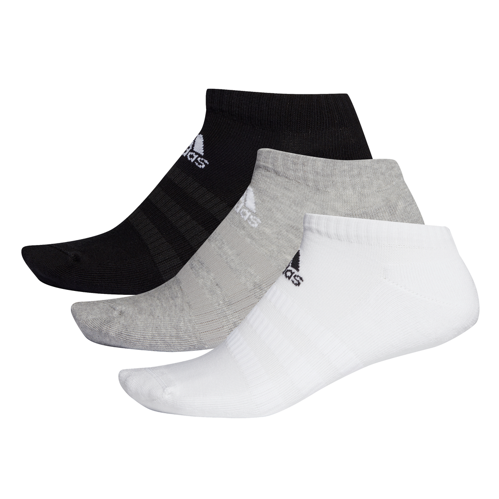 Adidas | Unisex Cushioned Low-Cut Socks 3 Pack (Grey/White/Black)