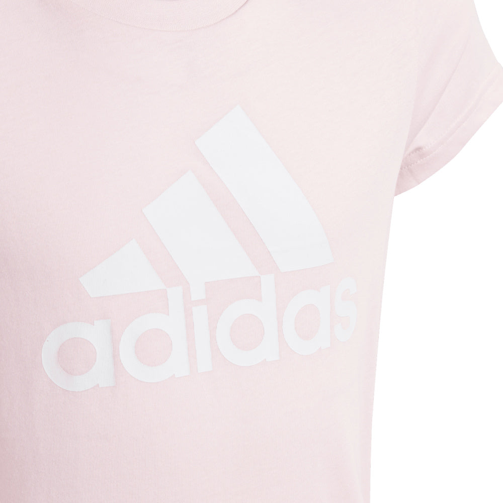 Adidas | Girls Essentials Big Logo Tee (Clear Pink/White)