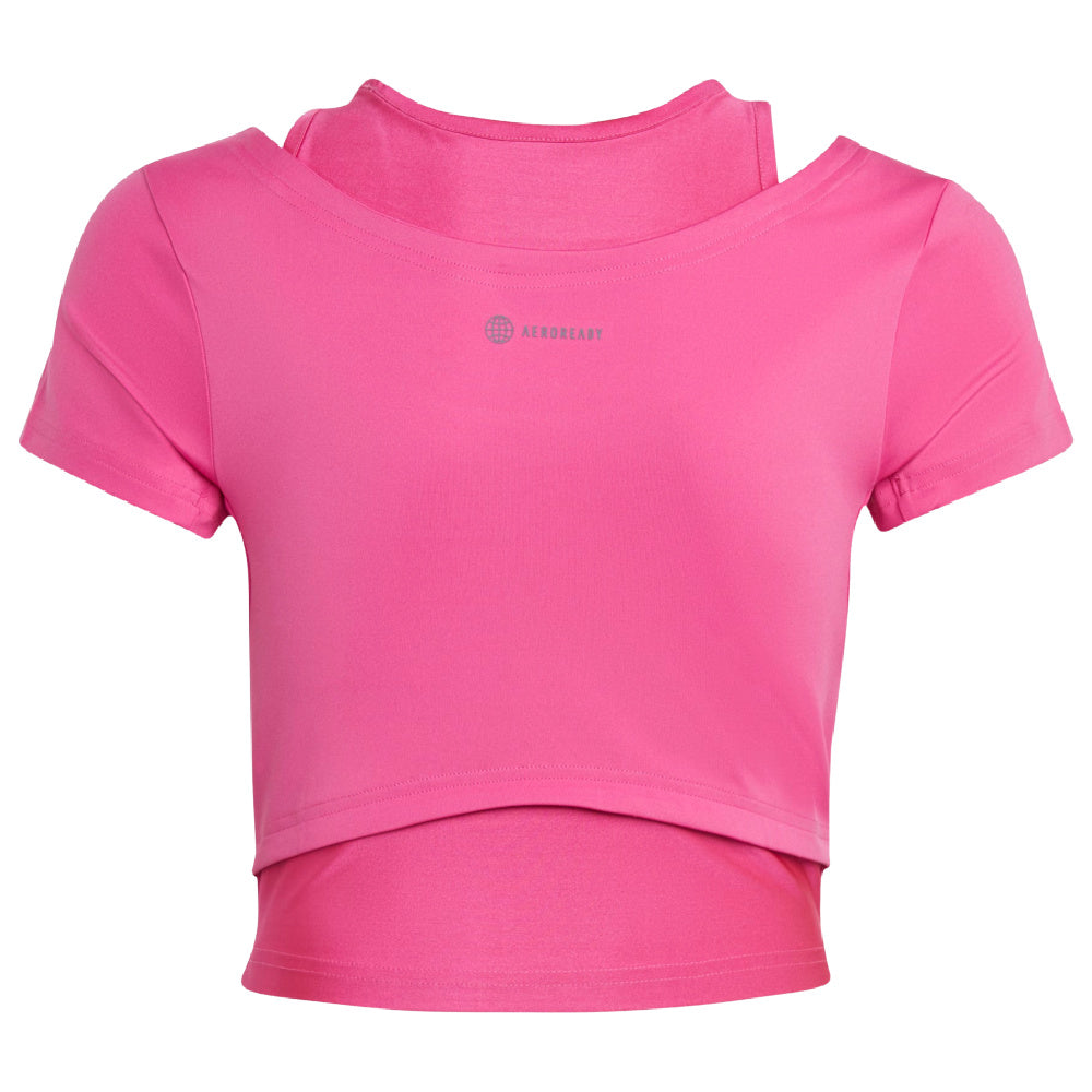 Adidas | Girls Hiit Aeroready Tee (Semi Lucid Fuchsia/White)