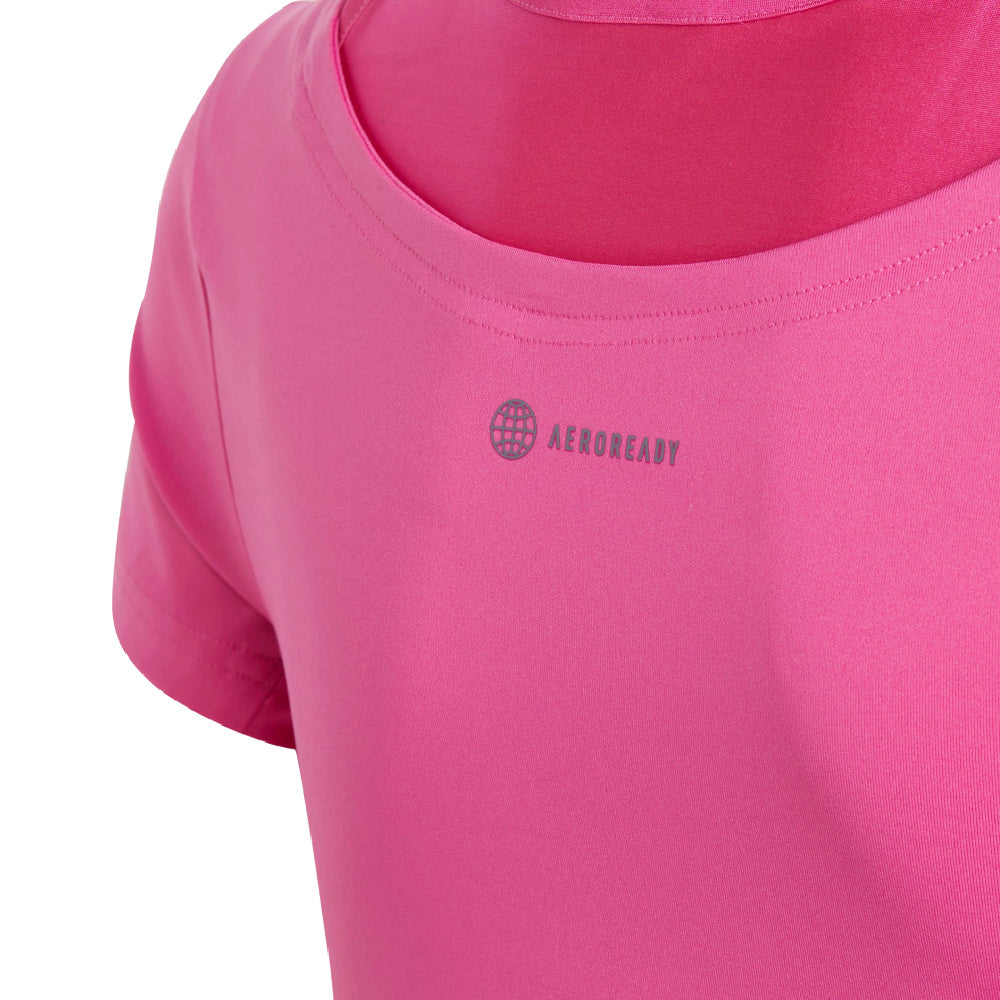 Adidas | Girls Hiit Aeroready Tee (Semi Lucid Fuchsia/White)