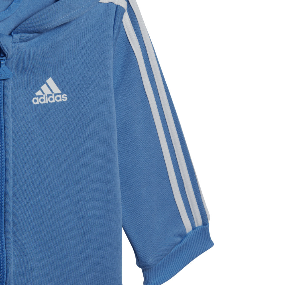 Adidas | Infants Essentials 3-Stripes Full-Zip Jogger Set (Blue Fusion/Gold/White)