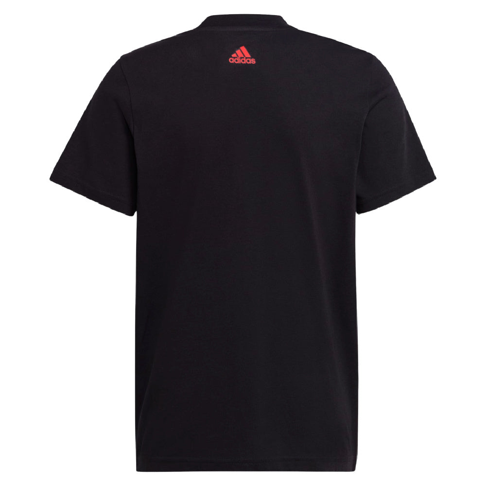 Adidas | Kids Essentials Two-Color Big Logo Cotton Tee (Black/Red)