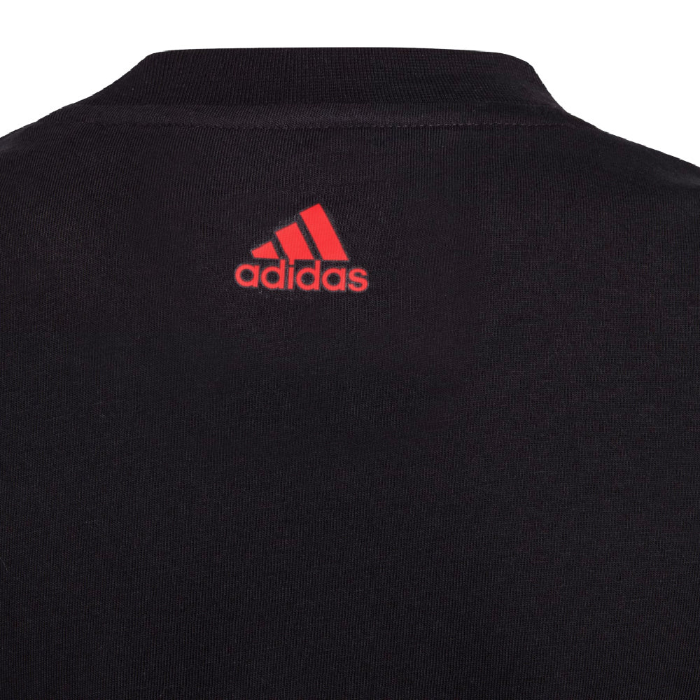 Adidas | Kids Essentials Two-Color Big Logo Cotton Tee (Black/Red)