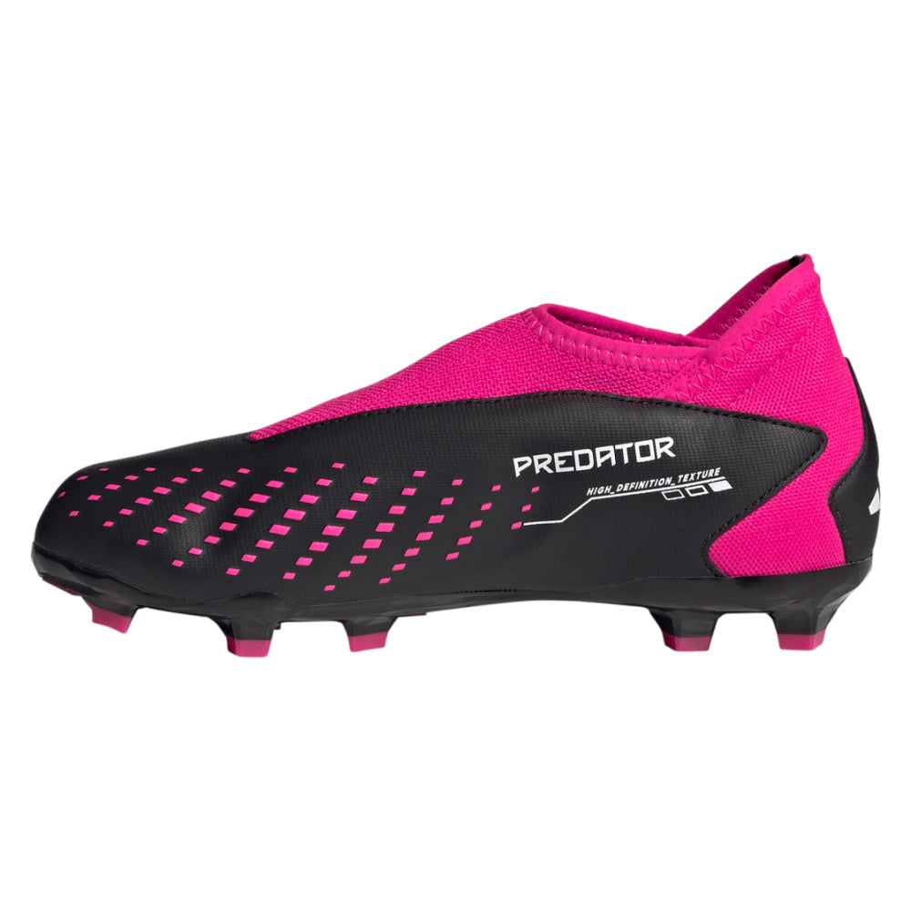 Adidas | Kids Predator Accuracy.3 Laceless Firm Ground (Black/Team Shock Pink 2)