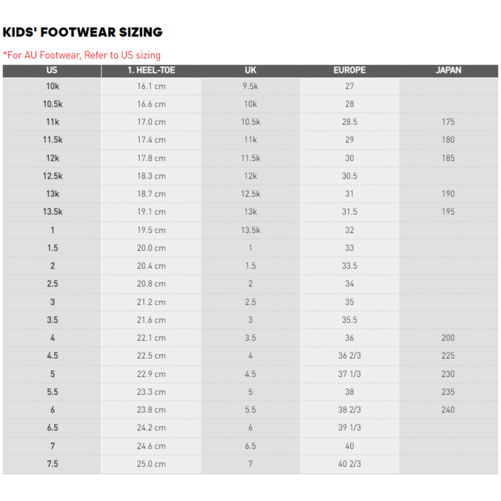 Adidas shoes kid size chart 80 Clearance