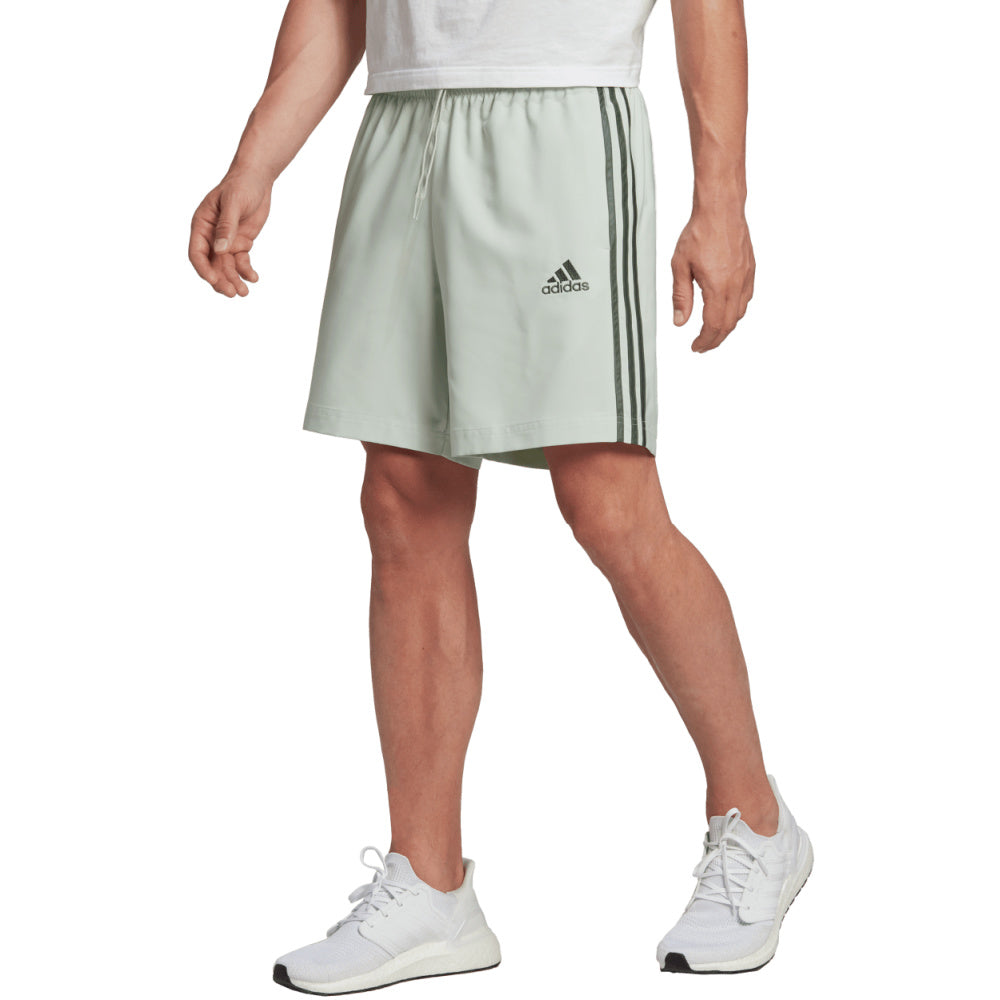 Adidas | Mens Aeroready Essentials Chelsea 3-Stripes Shorts (Linen Green/Green Oxide)