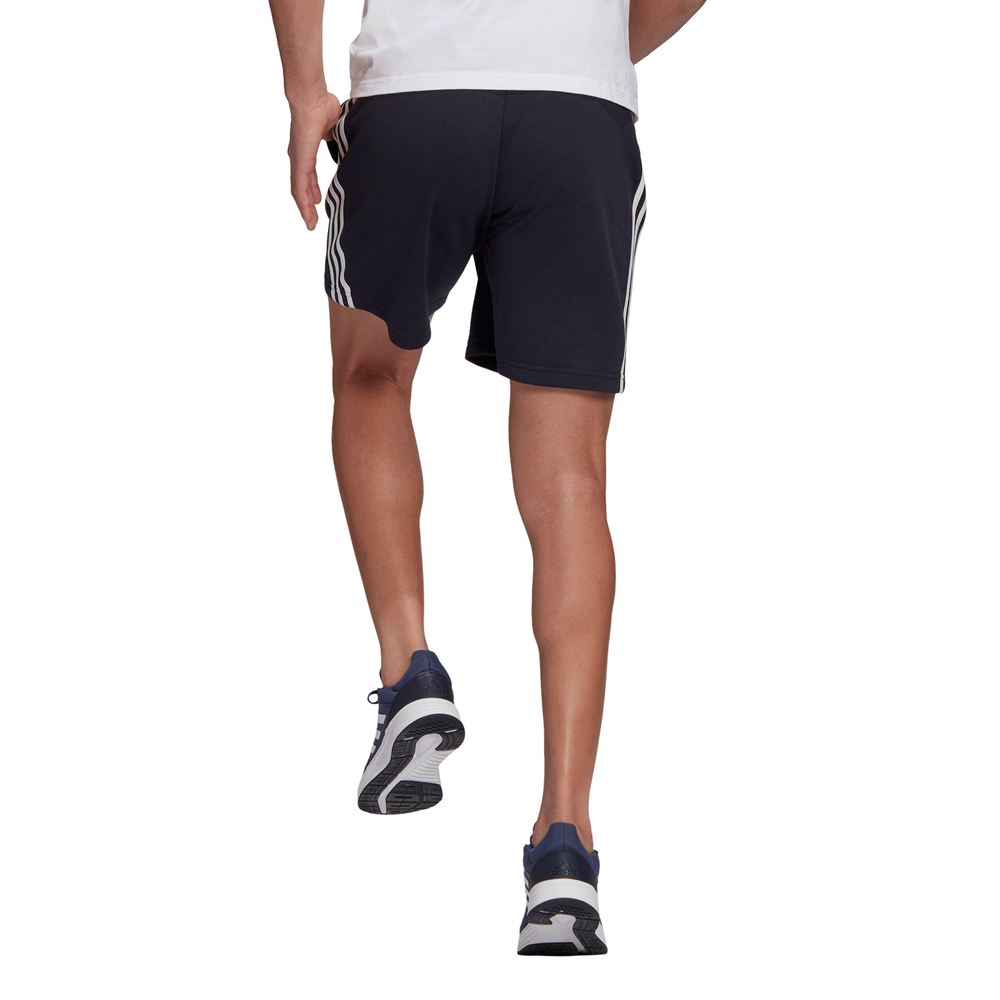 Adidas | Mens Essentials French Terry 3-Stripes Shorts (Navy/White)