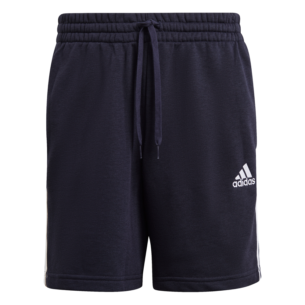 Adidas | Mens Essentials French Terry 3-Stripes Shorts (Navy/White)
