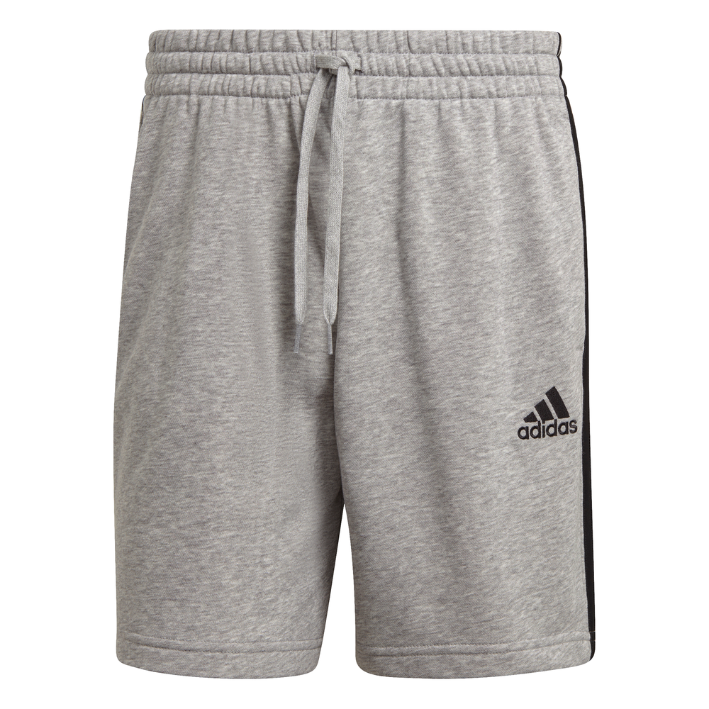 Adidas | Mens Essentials French Terry 3-Stripes Shorts (Grey/Black)