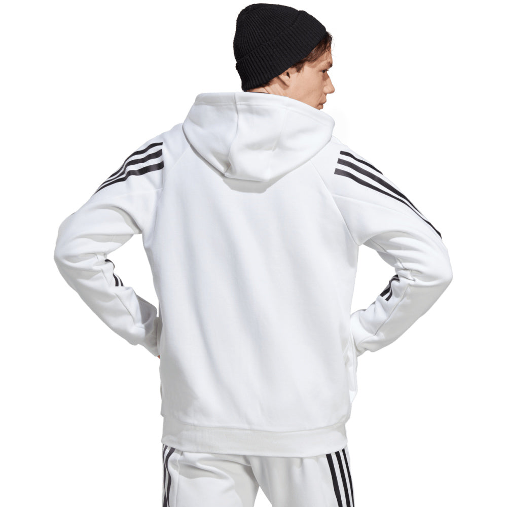Adidas | Mens Future Icons 3-Stripes Full-Zip Hoodie (White/Black)