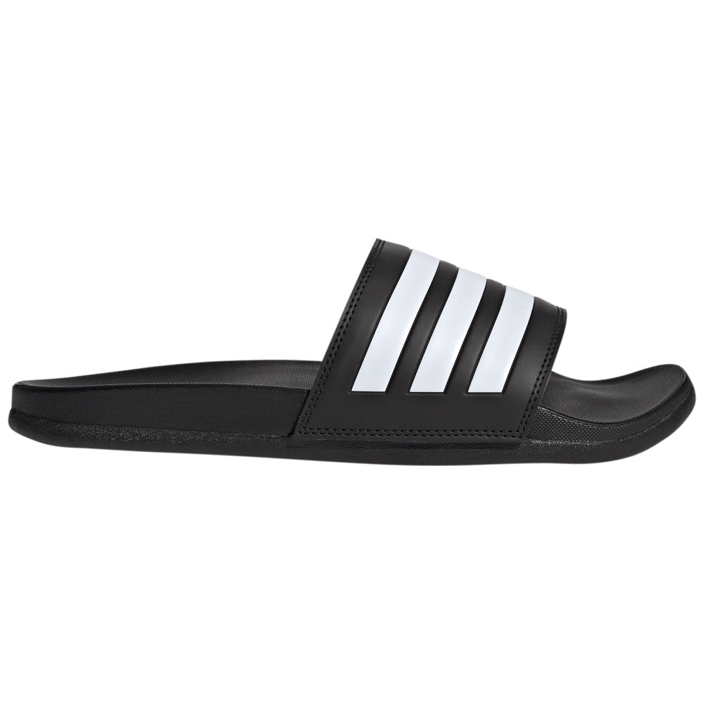 Adidas | Unisex Adilette Comfort 3-Stripes Slides (Black/White)