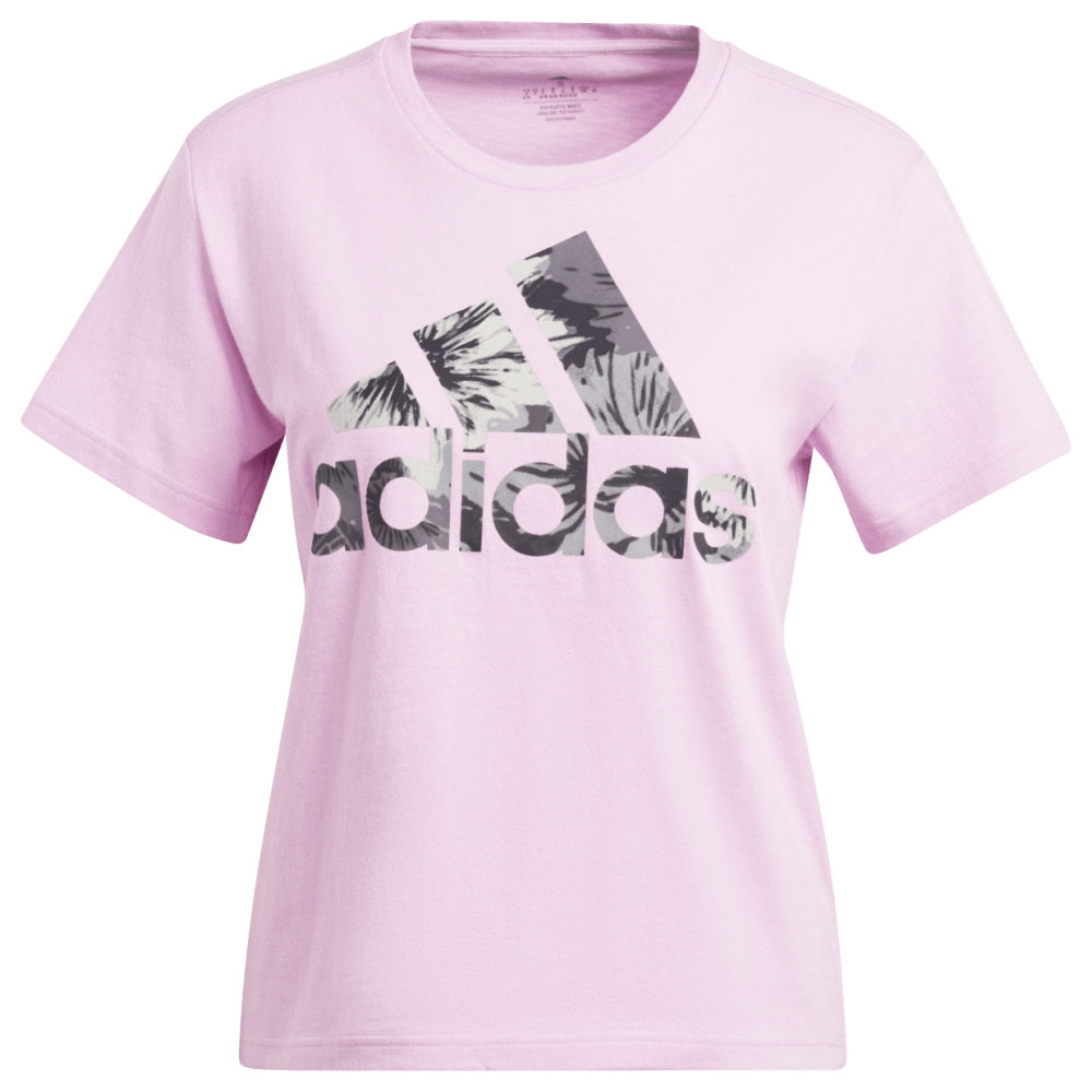 Adidas | Womens Allover Print Regular Tee (Bliss Lilac/Multicolour)