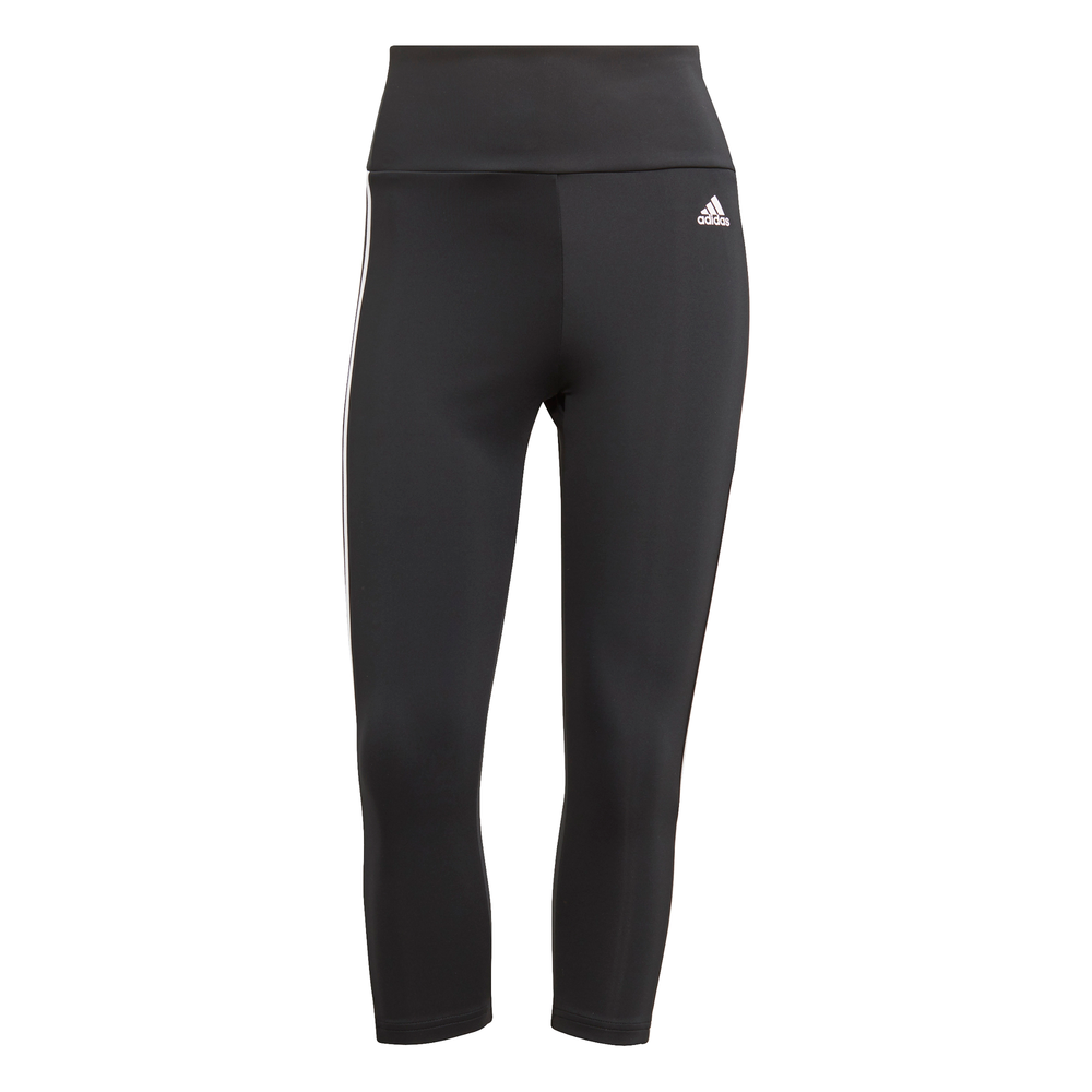 Adidas | Womens Designed 2 Move High Rise 3-Stripes 3/4 Tight (Black/White)