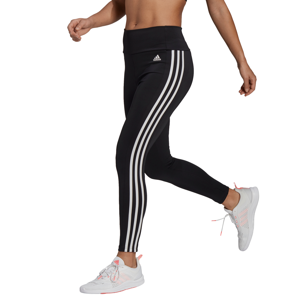 Adidas | Womens D2M High Rise 3-Stripe 7/8 Tights (Black/White)