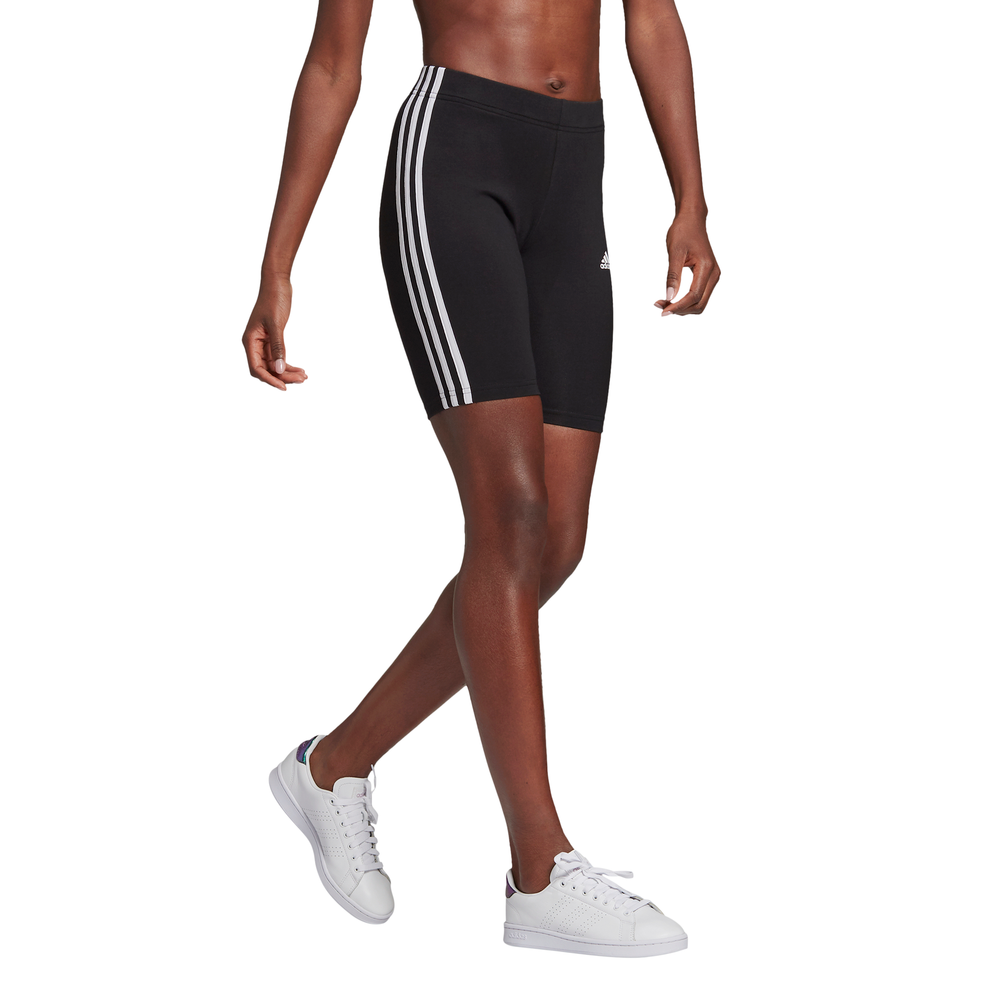 Adidas | Womens Essentials 3-Stripes Bike Shorts (Black/White)