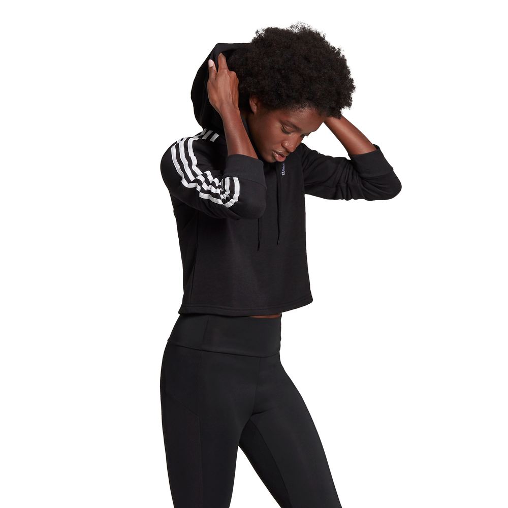 Adidas black cropped hoodie women's cheap