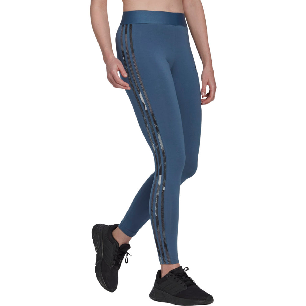 Adidas | Womens Essentials 3-Stripes Leggings (Wonder Steel/Black)