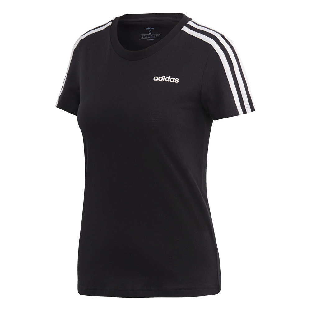 Adidas | Womens Essentials 3-Stripes Slim Tee (Black/White)