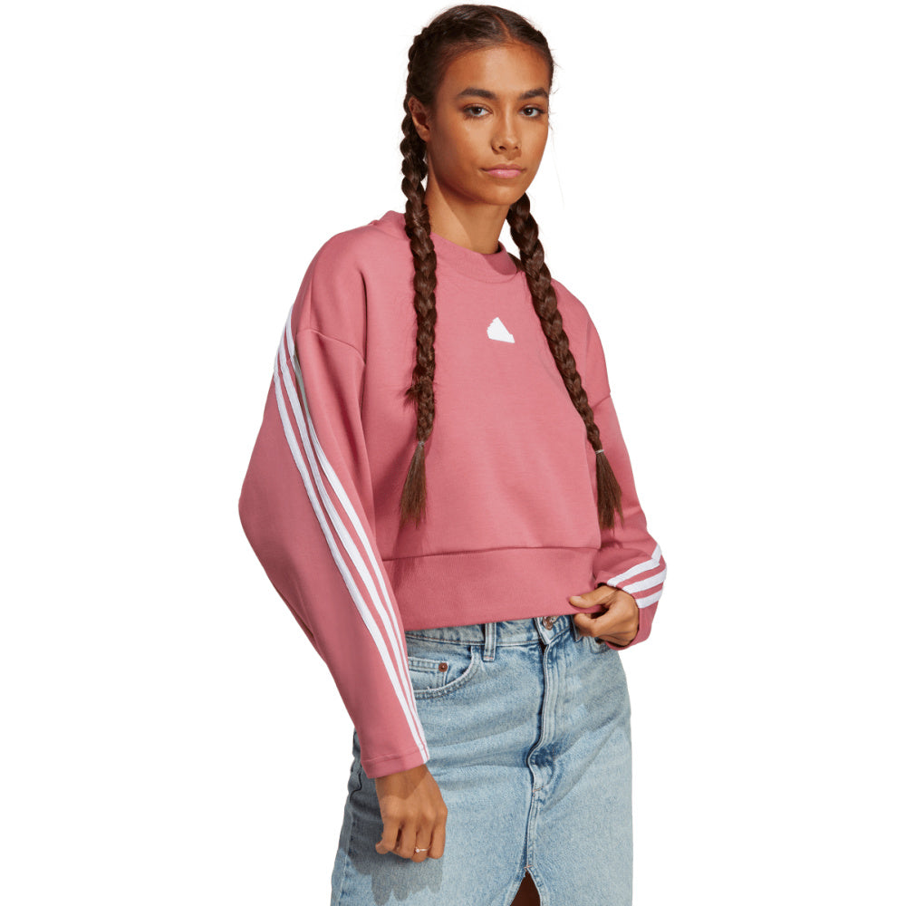 Adidas | Womens Future Icons 3-Stripes Sweatshirt (Pink Strata/White)