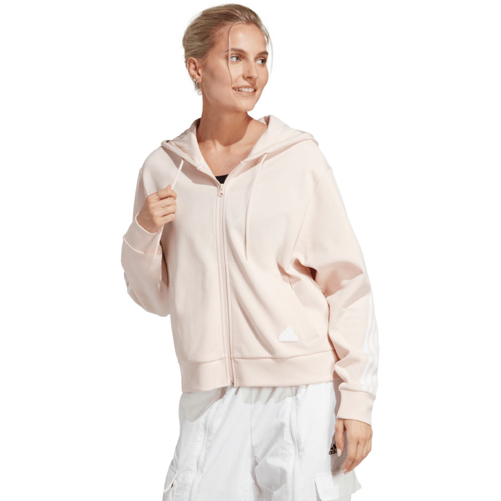 Adidas | Womens Future Icons 3-Stripes Full-Zip Hoodie (Wonder Quartz/White)