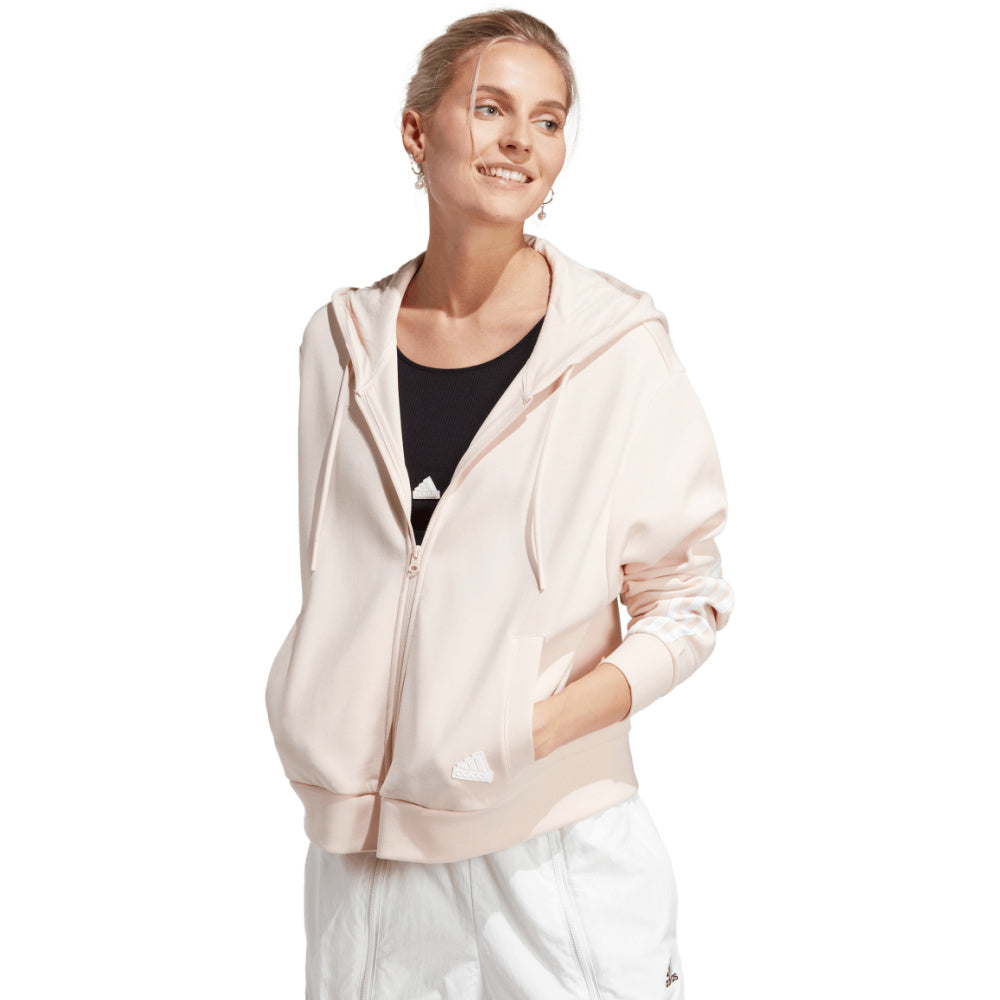 Adidas striped hoodie women's sale