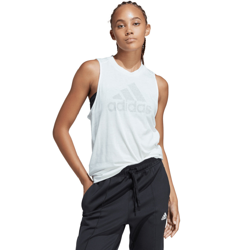Adidas | Womens Future Icons Winners 3.0 Tank (White Melange/Grey)