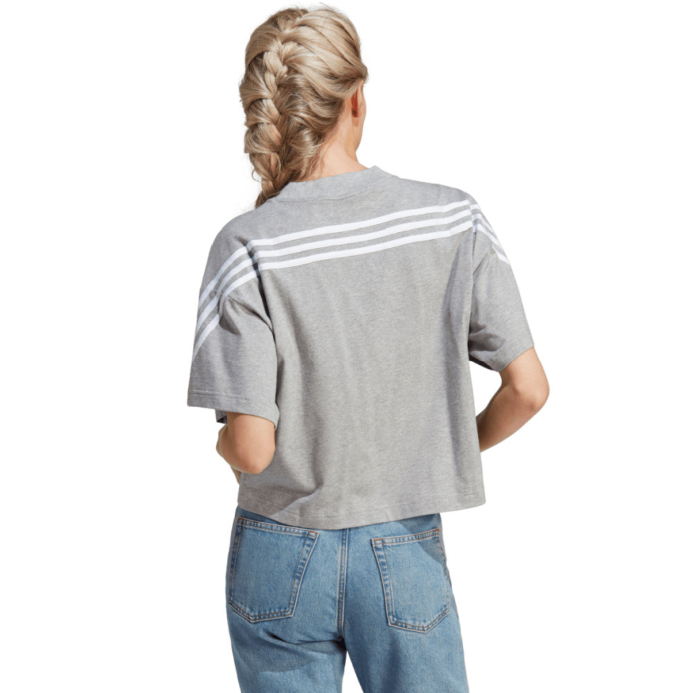 Adidas | Womens Future Icons 3-Stripes Tee (Grey/White)