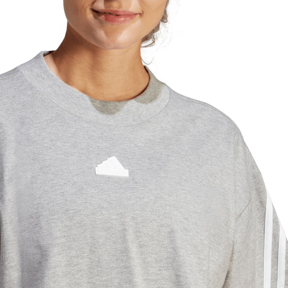 Adidas | Womens Future Icons 3-Stripes Tee (Grey/White)