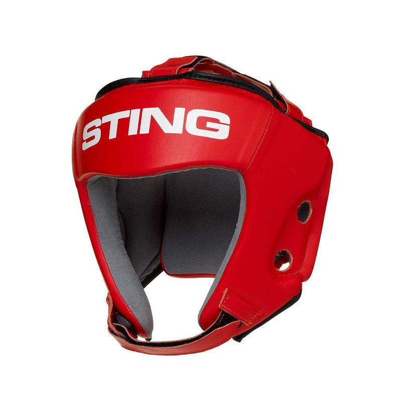 Sting | Competition Leather Head Guard Red | Aiba Approved
