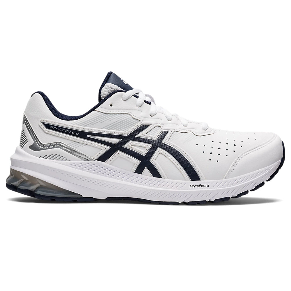 Asics | Mens GT-1000 Leather 2 2E-Wide (White/Midnight)