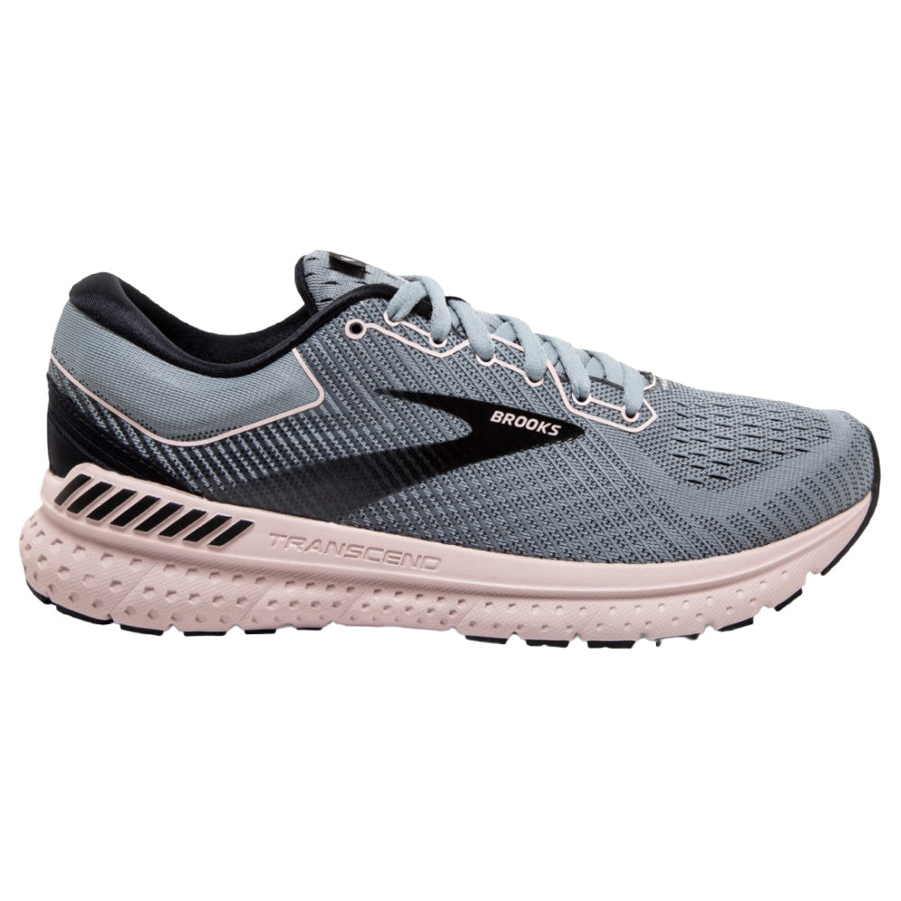 Brooks Womens Transcend 7 Grey Pink Platinum Sports