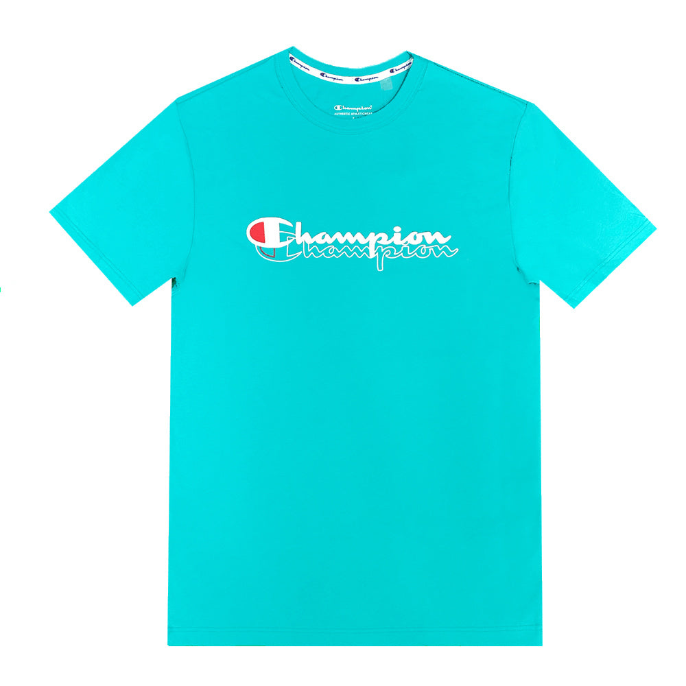 チャンピオン |メンズ チャンピオン スポーティ S/S Tシャツ (アクア)