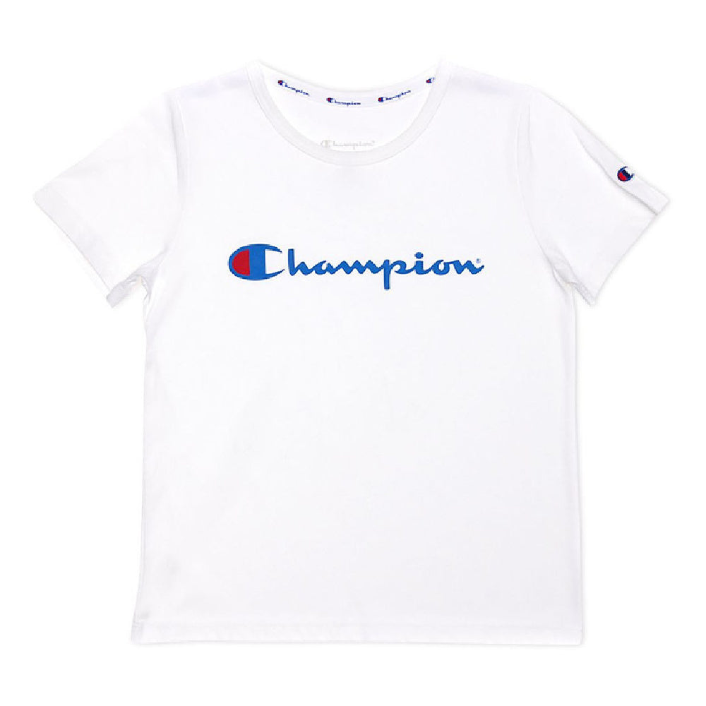 チャンピオン |キッズスクリプトTシャツ（ホワイト）