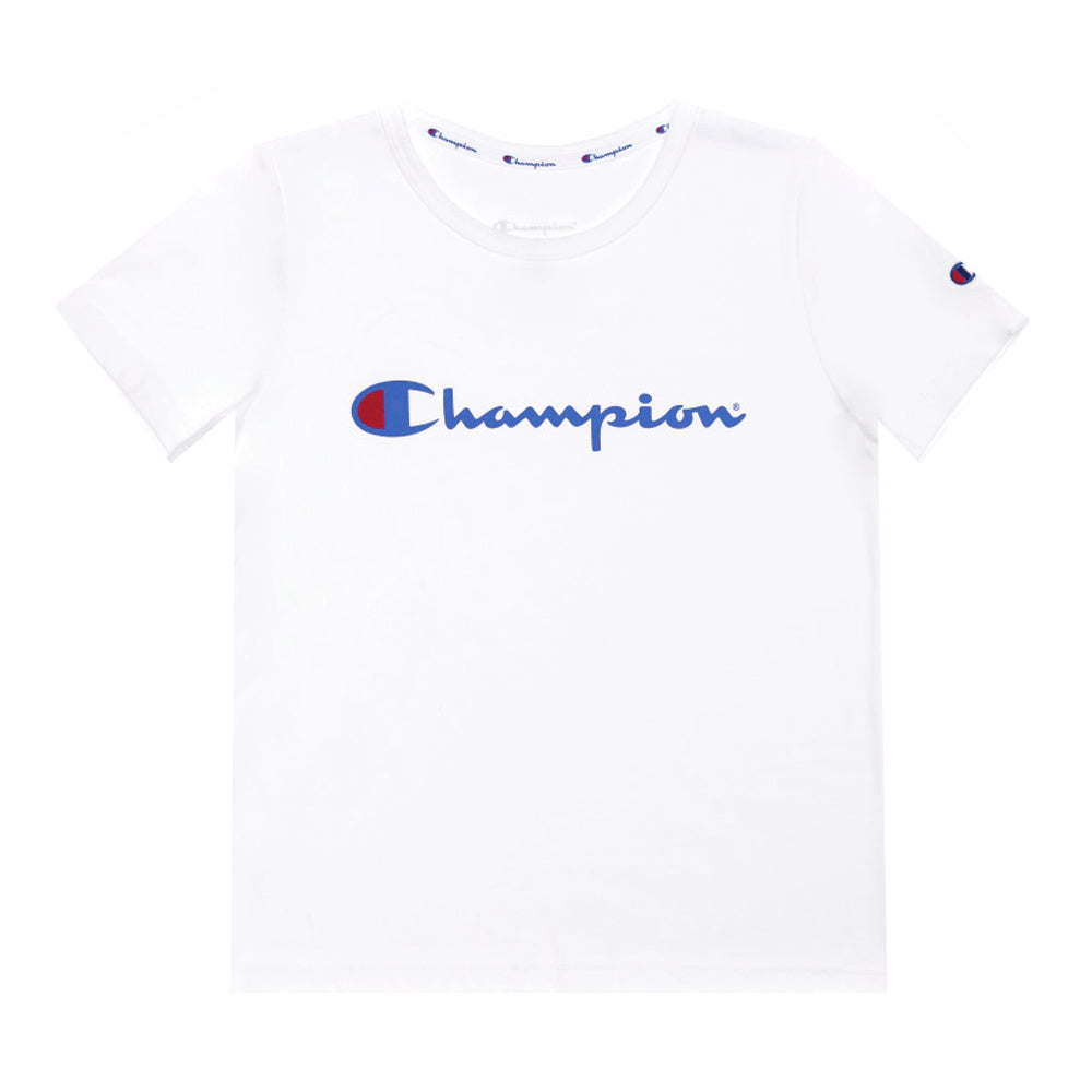 チャンピオン |キッズ ジャージ スクリプト T シャツ ホワイト