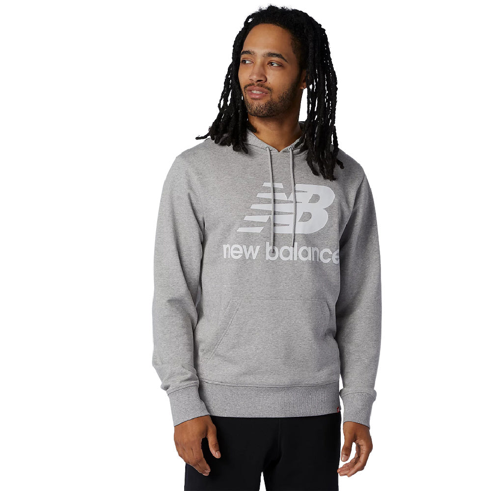 New Balance | Mens Essentials Stacked Logo Hoodie (Grey)