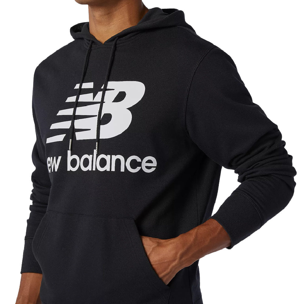 New Balance | Mens Essentials Stacked Logo Hoodie (Black)