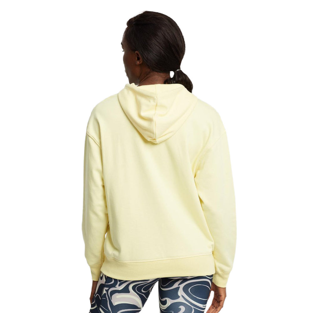 New Balance | Womens Essentials Stacked Logo Oversized Hoodie (Lemon Haze)
